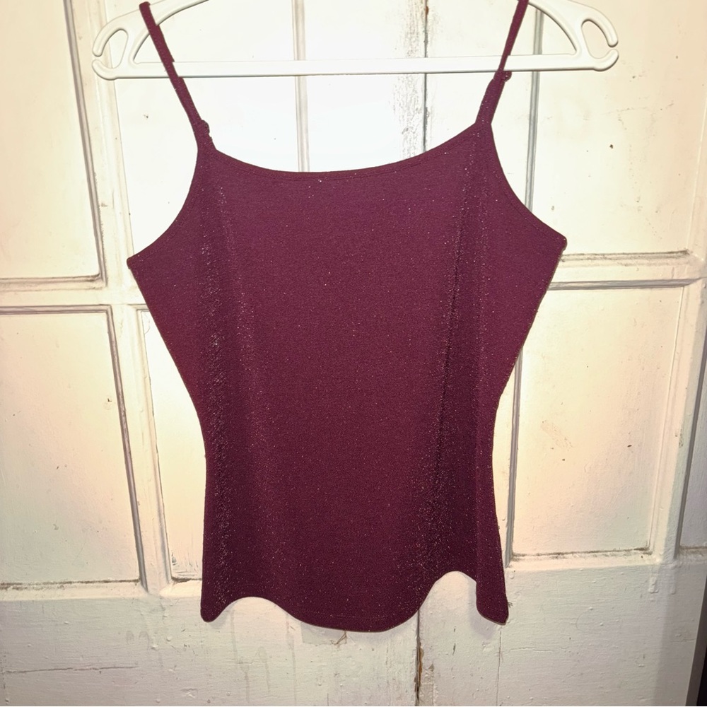 Ann Taylor Purple Glittery Women's Tank top Y2K style Valentines Day
